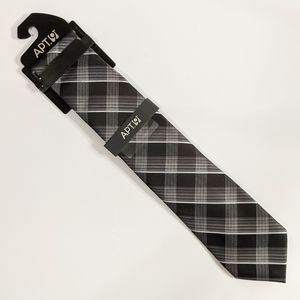 🆕 APT. 9 Men's Tie - Black/Silver Plaid